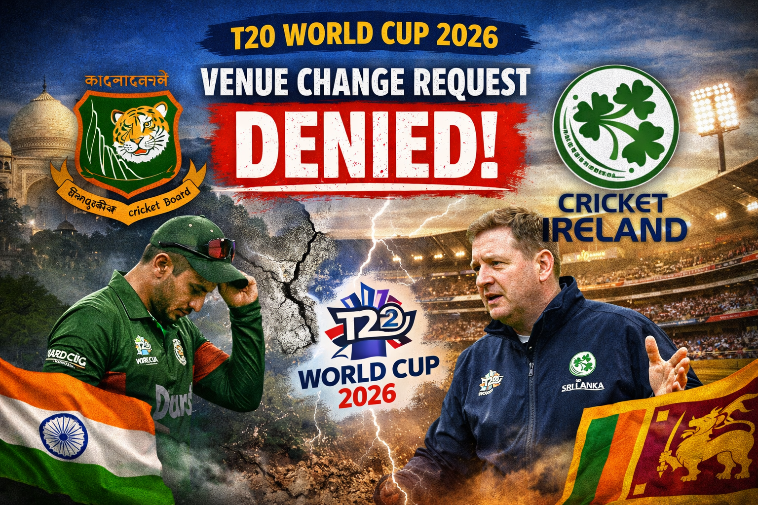 Cricket Ireland Rejects Venue Change Request, Big Setback for Bangladesh